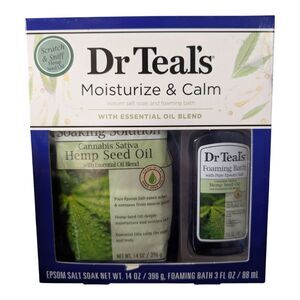 Dr Teals Bath Set Epsom Moisturize Skin Calming Soak Essential Oil Foaming Bath